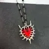 Exportación Transfronteriza Y2K Grilletes Góticos Colgante Asimétrico con Forma de Corazón Collar con Colgante Asimétrico de Corazón Acero Inoxidable Punk Hip-Hop