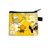 Cartera de monedas de dibujos animados Los Simpsons, bolsa de monedas con cremallera de poliéster, bolsa pequeña para guardar auriculares y llaves de estudiante al por mayor