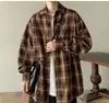 Camisa de cuadros retro japonesa de primavera y otoño para hombre, de manga larga, estilo nuevo, holgada, casual, chaqueta de camisa de alta gama para hombre