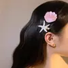 Clip de cabelo estrela-do-mar verde menta dopamina clip de cabelo para franja lateral doce acessórios de cabelo para foto na praia