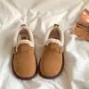 Zapatos Birkenstock de suela gruesa para mujer, retro, nuevo estilo otoño e invierno 2026, mocasines, de suela plana, antideslizantes, para usar con faldas, zapatos de algodón de suela blanda