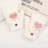 Guantes de Garra de Gato con Pantalla Táctil de Medio Dedo Estilo Coreano con Tapa abatible para Estudiantes para Prevenir el Frío y Mantener Calientes para Mujeres en Otoño e Invierno Guantes de Punto Forrados de Lana
