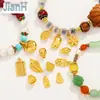 Colgante Geométrico de Aleación de Oro Estilo Chino Tradicional Chapado en Oro de 18 Quilates con Esmalte, Cuentas Espaciadoras de Plata, Cuentas Sueltas Accesorios para Joyería DIY