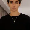 Collar Transfronterizo Europeo y Americano Hip-Hop Anhe Key Completo de Diamante Cruz de Acero de Titanio Cadena para Suéter Hiphop Moderna y Elegante para Hombre
