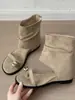 Sandálias de Verão Empilhadas Estilo Old Money Retrô para Mulheres 2026 Novo Estilo Sandálias com Aumento Interno de Altura Estilo Western Cobertura para os Dedos Botas Curtas