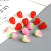 Accesorios de Fresa de Fruta Simulada de Resina para Broche de Pelo, Llavero, Colgante, Imán para Nevera, Hebilla de Zapato, Parche Decorativo, Material