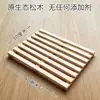 Estante de Almacenamiento de Cocina de Tronco de Madera de Pino Almacenamiento Sencillo Almohadilla Aislante de Calor a Prueba de Humedad Mini Bandeja Alfombrilla para Mascotas Soporte para Plantas