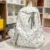 Mochila Blanca Lechosa Nebulosa Transparente como el Hielo con Estampado de Estrellas para Estudiantes, Estilo Dulce para Mejores Amigas, Mochila Pequeña para Salidas y Compras