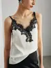 Camisola de Seda para Mulheres 2026 Primavera/Verão Novo Estilo Roupa para o Trabalho ou para Usar por Baixo ou por Cima Renda de Cílios Top de Seda de Amora