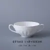 Louça Branca Pura Estilo Europeu Tigela Simples para Arroz Doméstico Exportação Tigela de Cerâmica Hotel Tigela de Sopa Gravada e Prato Peças Combinadas