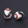 Ágata Natural Contas Dzi de Três Olhos Dente de Tigre Preto e Branco Contas Cilindricas para DIY Colar Pulseira Contas Espaçadoras Acessórios de Joias Estilo Xizang Atacado