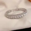 Pulsera Abierta Ancha de Borde Completo con Diamantes Europeos y Americanos Personalizada Transfronteriza Exquisita Moda Lujo Ligero Versátil Joyería Súper Brillante Fuente Fabricante