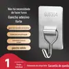Gancho de Aço Inoxidável com Adesivo Forte para Paredes de Cozinha, Gancho de Parede para Serviço Pesado, Gancho Metálico Estendido Móvel Sem Furo