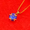 Colgante de Imitación de Oro de 18K de Lujo Ligero Estrella de Seis Puntas Moda Celebridad de Internet Suministro en Vivo Oro Arena Exquisito Explosiones Joyería Transfronteriza