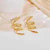 Colgante de oro para mujer con forma de gota de rosca, de línea simple geométrica, estilo transfronterizo europeo y americano, de latón chapado en oro auténtico