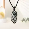 Colgante Prismático Hexagonal de Cuarzo Rosa Blanco Natural para Hombres Mujeres Parejas Colgante de Collar de Piedra Cruda Adorno Joyería Regalo Venta al por Mayor