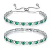 Conjunto de Pulseiras de Zircônia de Cor Secundária Mais Vendido Atravessando Fronteiras Combinação Cheia de Diamantes e Banhado a Ouro Branco Design Moderno Pulseira Tennis Pulseira
