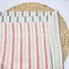 Tecido de gaze dupla camada 100% algodão com listras florais estampadas, tecido crepom para bebês, material para roupas de bebê, pijamas e mantas.
