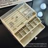 Caja de Joyería a Prueba de Polvo, Pendientes Anti-Oxidación, Collares, Anillos, Caja de Almacenamiento Acrílica Transparente, Caja de Joyería de Terciopelo de Alta Gama