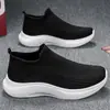 Zapatos Deportivos Casuales de Malla para Correr de Verano para Hombre, Tenis tipo calcetín Ligeros Negros para el Trabajo para Hombre