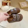 Estilo Coreano Retrô Estilo Floresta Infantil 2026 Outono Novos Sapatos Birkenstock Meninas Com Veludo Quente Meninos Mocassins de Solado Macio