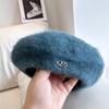 Boina de mezcla de lana de conejo de angora zg japonesa para niños, otoño e invierno, gorro de nube de mezcla de lana, gorro de pintor simple