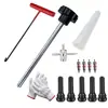 Kit de Ferramentas para Instalação de Válvulas, Ferramenta de Reparo de Pneus, Ferramenta para Núcleo de Válvula de Reparo de Pneus, Chave Removedora de Válvulas