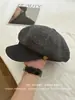 Estilo Coreano Outono/Inverno Novo Patchwork de Couro PU Temperamento Retrô Chapéu Octogonal de Lã Moda Feminina Versátil Elegante Boina