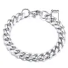 Pulseira Seis Lados Simples para Casal Transfronteiriça Pulseira de Aço Titânio Europeia e Americana Corrente Cubana Personalizada Pulseira Tendência Hip-hop