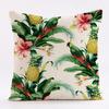 Nueva Funda de Almohada de Lino Impermeable con Estampado de Flores, Pájaros y Plantas Tropicales, Cojín para Sofá Desmontable y Lavable, Almohada de Fábrica