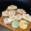 Llaveros de 달떡 (pastel de luna) de felpa simulada empaquetados individualmente, Souvenirs del Festival de Mediados de Otoño, Regalos de regreso a clases para estudiantes al por mayor