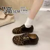 Zapatos Birkenstock con Estampado de Leopardo Retro para Mujer 2026 Otoño/Invierno Nuevo Estilo Mocasines de Suela Suave Zapatos Casuales Versátiles sin Cordones Zapatos Individuales Pequeños