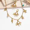 Myya Conjunto de Collar con Colgante y Pendientes de Acero Inoxidable Acero de Titanio Perla Vida Marina Cruzado Europeo y Americano Joyería de Pulpo