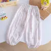 Calça Repelente de Mosquitos para Bebê Sensação Gelada Verão Estampa Floral Calça de Ar Condicionado Nova Infantil Estampa de Desenho Animado Leve Respirável Calça Cropped