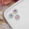Juego de Botones de Flor de Aleación con Pedrería Moda Accesorios para Joyería DIY Multicolores Disponibles 12.8 mm Exquisita Flor