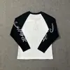 Camiseta Casual Unisex de Manga Larga Raglán con Bloques de Color, Estampado de Letras Alcatraz, Marca de Tendencia al por Mayor Transfronteriza