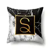 Funda de almohada de poliéster con estampado de mármol para decoración del hogar, funda de almohada con 26 letras en inglés QTB13
