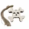 Colgante decorativo de Halloween con cuerda para decoración de escenas del hogar, colgante de madera para fiesta de calabazas, arte de madera minimalista moderno