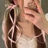 Fita Bow Hairpin Tie Hair Ribbon Sweet Girl Acessórios para o cabelo Woven Hairpin Double Horsetail Tie Hair Rope Korean Style Headwear