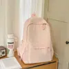 Mochila Simples Fofa e Estilosa para Alunas do Ensino Fundamental, Leve Casual para Viagem e Escola, Estilo Ins Japonês