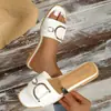 Sandalias casuales transfronterizas europeas y americanas para comercio exterior, chanclas casuales de metal de una tira para playa, talla grande de verano al por mayor