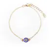 Moda simple popular nuevo social hipster Tobillera geométrica con incrustaciones de diamantes Ojo de diablo Joyería de Turquía Oriente Medio