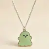 Presente de Halloween colar de fantasma preto e branco corrente clavicular personalizado namoradas casal duas peças presente escolar