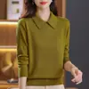 2026 Ropa para Madres Color Sólido Cuello Peter Pan Suéter de Punto para Mujer Otoño Invierno Nuevo Estilo Suéter de Cuello Redondo Holgado Capa Base