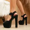 Sandalias de Tacón Alto con Plataforma Gruesa y Boca de Pez, Estilo Transfronterizo Europeo, Americano, Japonés y Coreano, Zapatos de Mujer Talla Grande