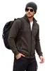 Chaqueta de Forro Polar con Cuello Alto y Cremallera, Bolsillos Laterales, Cardigan Largo Casual para Exteriores, Otoño e Invierno para Hombre, Transfronterizo de Amazon