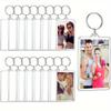 Chaveiro Pingente Porta-Retrato Acrílico Lembrança Foto PS Fivela Decorativa Criativa em Branco DIY Presente Etiqueta de Número
