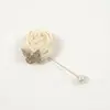 Moda Nuevo Lazo de Satén Rosa con Mariposa de Diamante Perla Ramillete Boda Dama de Honor Padrino Broche Pin Decoración de Vestido