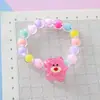 Pulsera Nueva de Oso de Dibujos Animados Linda para Niñas con Cuentas de Colores, Pulsera de Princesa, Joyería Pequeña al por Mayor