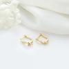 Zhongxing versão coreana do pequeno grupo de brincos de zircão simples feminino 14k banhado a ouro real cor proteção cinto pendurado brincos diy brincos atacado